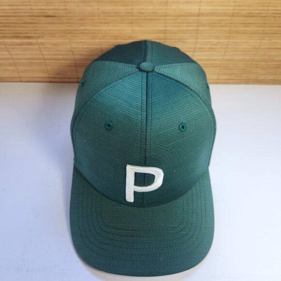 Puma P Snapback Hat Cap Green White Logo Adjustable Nova Scotia Spirit Co - Picture 2 of 10